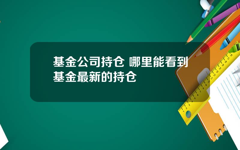 基金公司持仓 哪里能看到基金最新的持仓